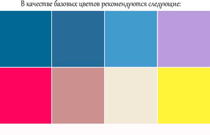 базовые цвета для цветотипа Лето