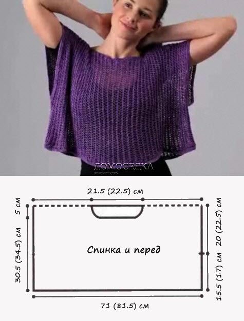 Вязаная накидка на плечи спицами фото